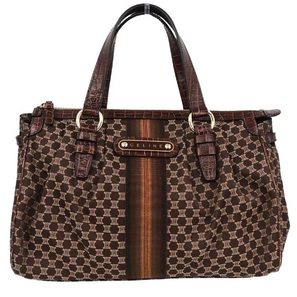 Celine Brown Canvas Macadam Handbag SC-ST- - Picture 1 of 11